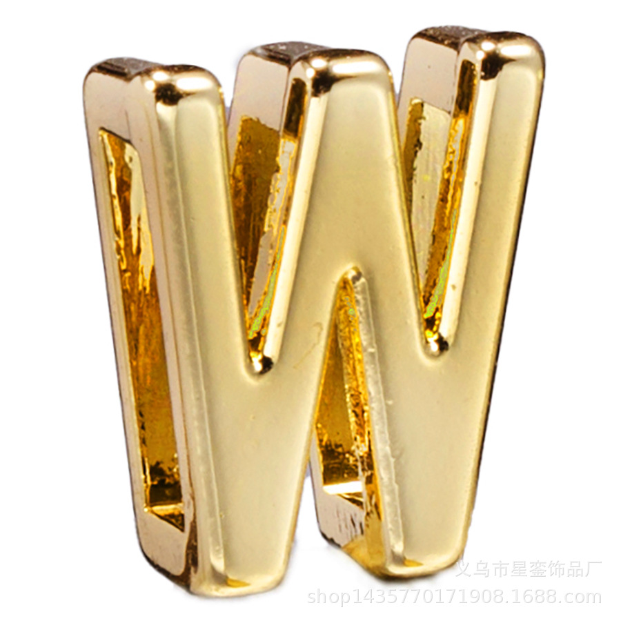 2*10mm長方形の穴の金色のアルファベットのビーズのネットの身の回りの腕時計のブレスレットのdiyの名前のばらの部品