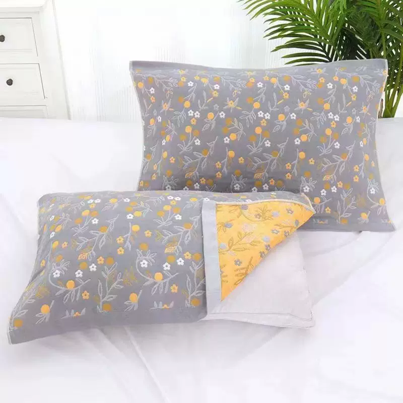 新款纱布枕巾工厂直销全棉纱布家用枕头巾吸汗防滑学生宿舍枕巾