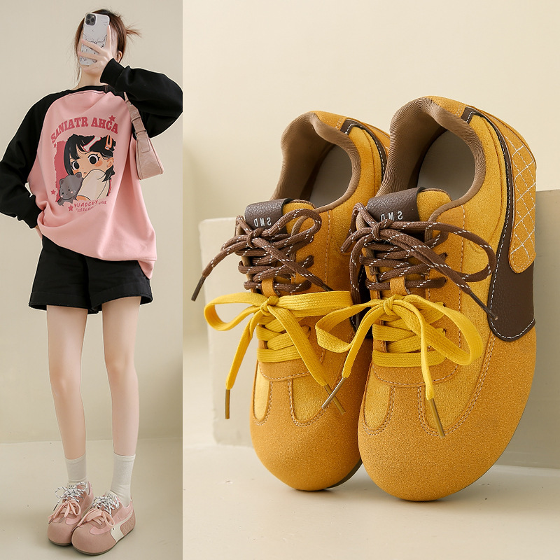 Ins Korean Style New Forrest Gump Shoes Women's 2025 Spring Sports Running Casual Shoes for Students Thick Sole German Training Shoes LDS01