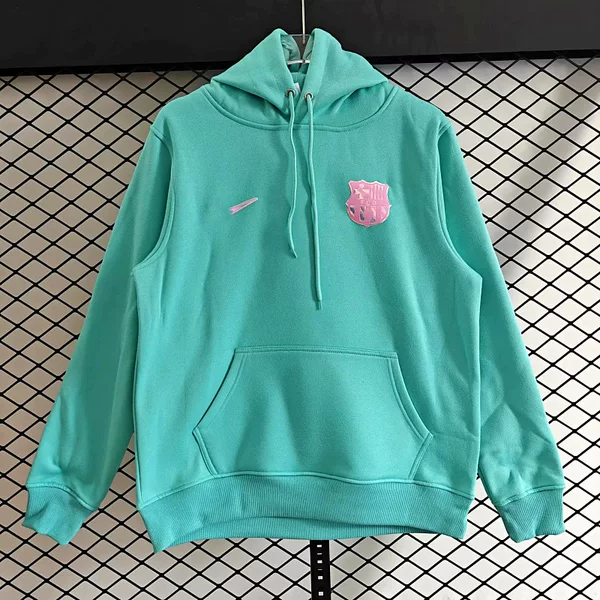 2526 Barcelona Special Edition Player Fleece-Lined Heavy-Duty Patch Offset Printed Hooded Sweatshirt Winter New Top Jacket