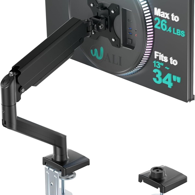 Zhongqu Single-Arm Monitor Pneumatic Stand Computer Stand Compatible with Monitor 13-34inch Supports a Load of 2-10kg Zhongqu Single-Arm Monitor Pneumatic Stand Computer Stand Compatible with Monitor 13-34inch Supports a Load of 2-10kg