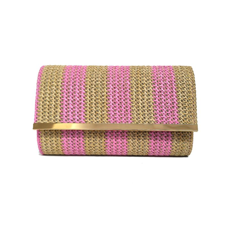 2025 Summer New Striped Knitted Bag Women's Straw Clutch 2025 Summer New Striped Knitted Bag Women's Straw Clutch