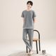 Japanese Style Casual Pure Cotton Pajamas Men's Summer Short-sleeved Trousers suit Men's Outwear Simple Solid Color Home Clothes suit