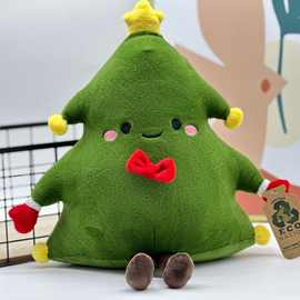 新款 Christmas tree plush 可回收环保材料 圣诞树抱枕毛绒玩偶