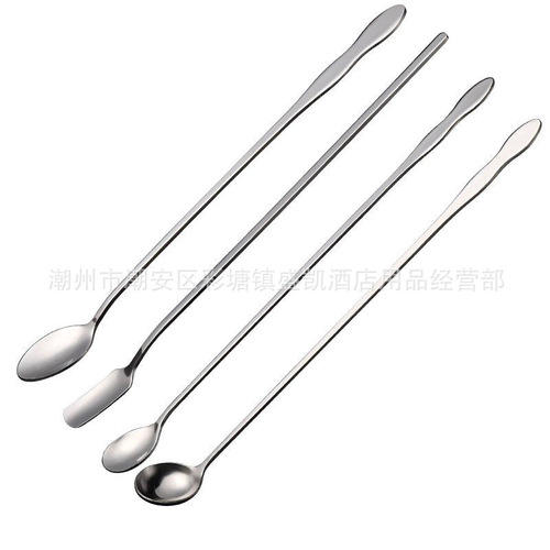 Seasoning spoon stainless steel long handle spoon tip honey coffee stirring spoon kitchen small spoon restaurant spoon seasoning spoon