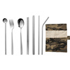 Handheld tableware stainless steel, set, straw, chopsticks, Amazon, 9 pieces