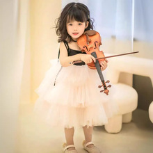 六一儿童礼服小提琴演出服周岁生日女童蓬蓬公主裙连衣裙子花童