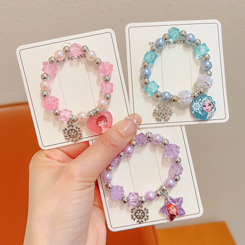 Linda niña nueva pulsera de princesa de dibujos animados niños Anna Aisha colgante pulsera cadena de joyería para niñas de nicho