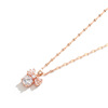 Golden necklace stainless steel, fashionable chain for key bag , brand pendant, jewelry, Korean style, pink gold, 18 carat