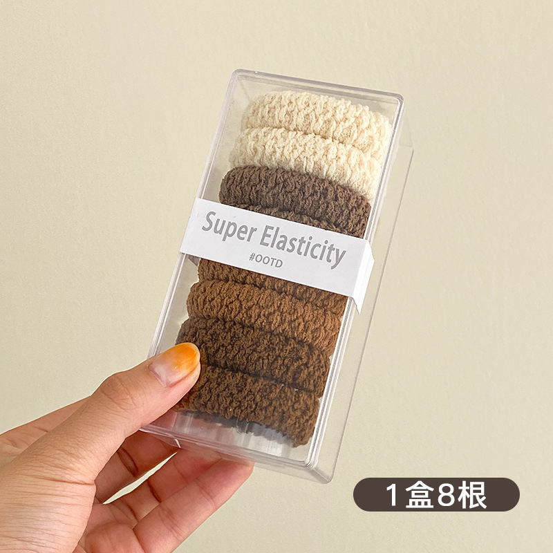 Atar la banda del pelo femenino cuerda del pelo atar accesorios para el cabello de alta banda de goma elástica duradera todo partido no duele la banda de goma del pelo negro cuerda del pelo