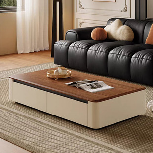 Rock Board Coffee Table TV Cabinet Combination Light Luxury Living Room Home Modern Simple Small Apartment Storage Floor Cabinet Integrated Bucket Cabinet