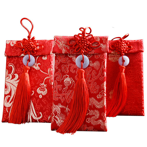 Wedding red envelope changed to red envelope gift money creative brocade fabric 10,000 yuan red envelope bag wedding supplies