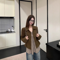 2025年秋季新韩系翻领夹克气质显瘦休闲外套女+豹纹吊带无袖背心