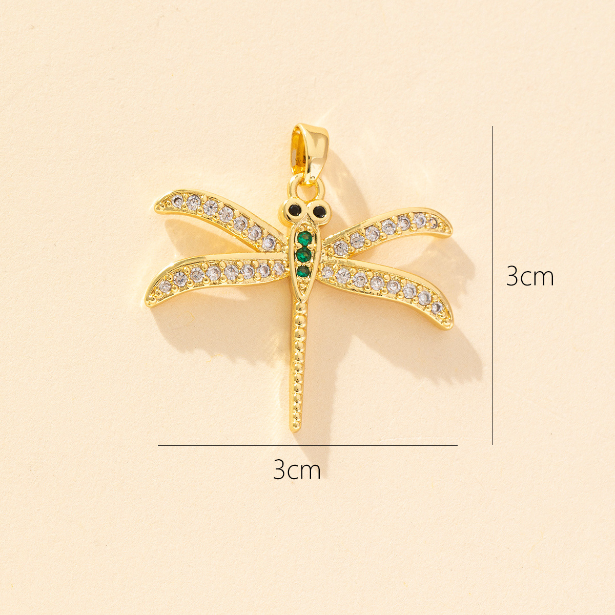 1 Piece Copper Zircon Dragonfly Pendant display picture 14