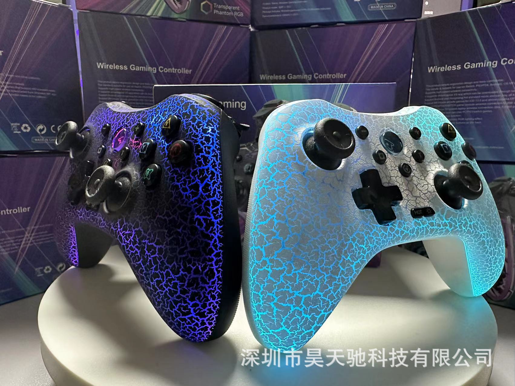 RGB transparente crack deslumbrante juego Bluetooth interruptor de la manija para PC Android IOS Tesla BYD