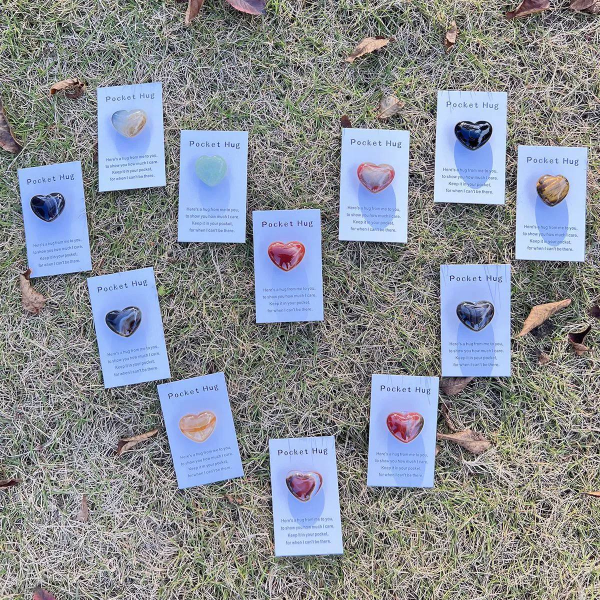 Исцеление любви Натуральный карман из хрустального агата обнимает сердце обнимает любовь жетон подарок