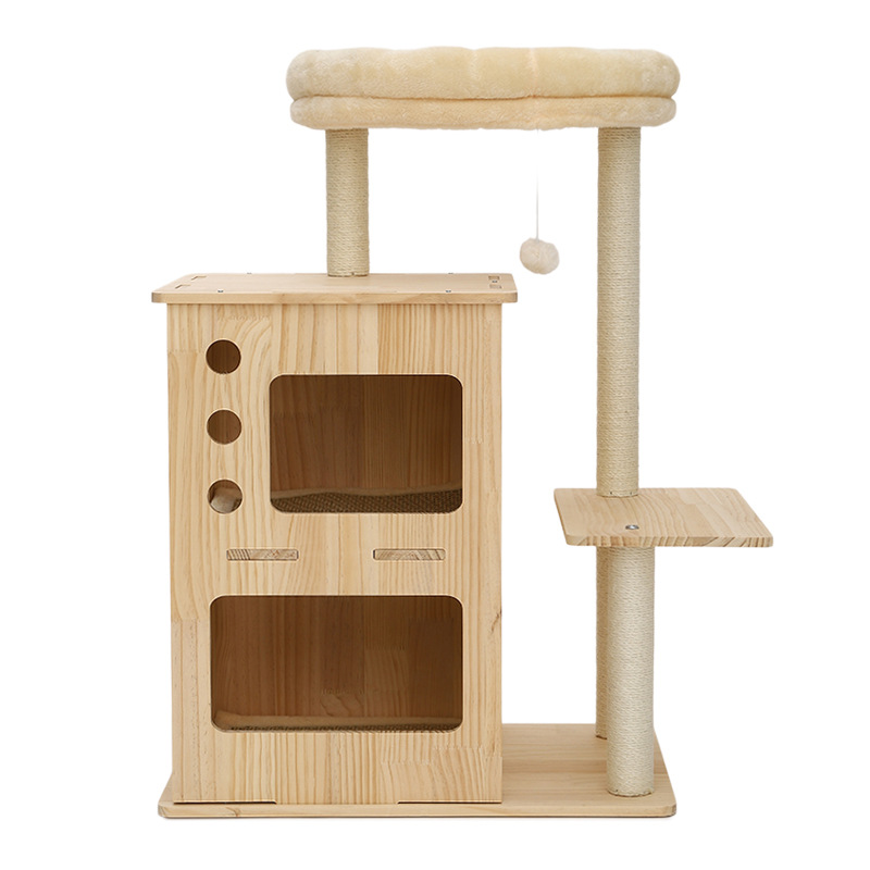 Marco de escalada para gatos de madera maciza, apartamento pequeño doméstico, tabla de agarre para gatos integrada, nido para gatos especial para gatos, estante de escalada para gatos