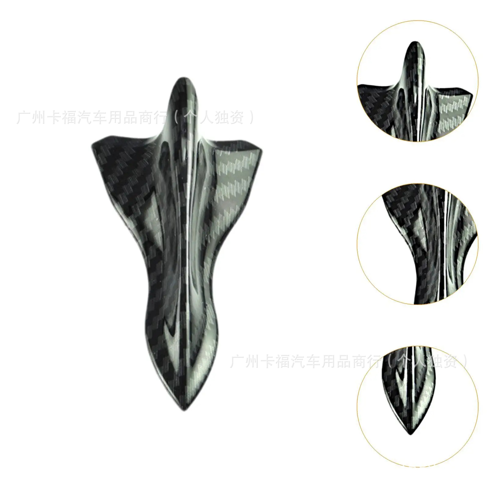 Car Accessories Roof Spoiler Black Shark Fin Universal Pointed Carbon Fiber Bumper Car Roof Modification Parts
