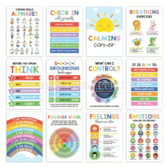 跨境新款12 Pcs Calming Corner Posters12张墙贴安抚情绪海报