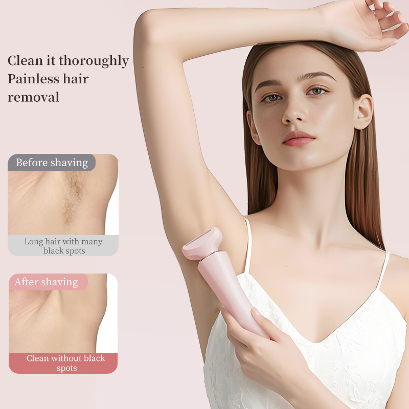 Cross-Border Epilator for Women, Double-Head Shaver for Private Parts, Electric Shaver for Women, Rechargeable Hair Removal Device