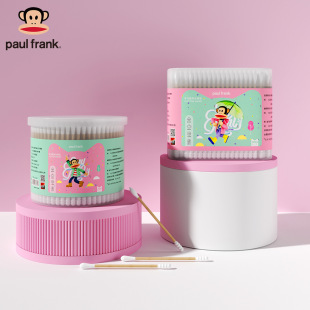Big Mouth Monkey Disposable Double-Ended Wooden Swabs 300 Boxed Cleaning Ear Makeup Special Cotton Swabs