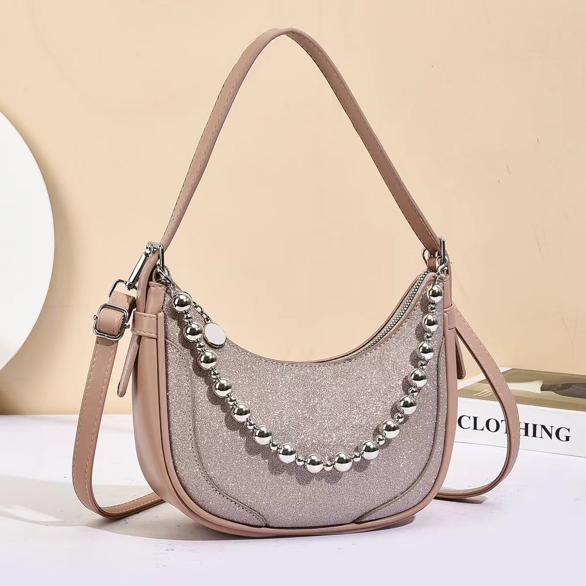 Bolso de moda de media luna 2025, otoño y invierno, nuevo bolso de mano casual, bolso de brazo, bolsas transfronterizas