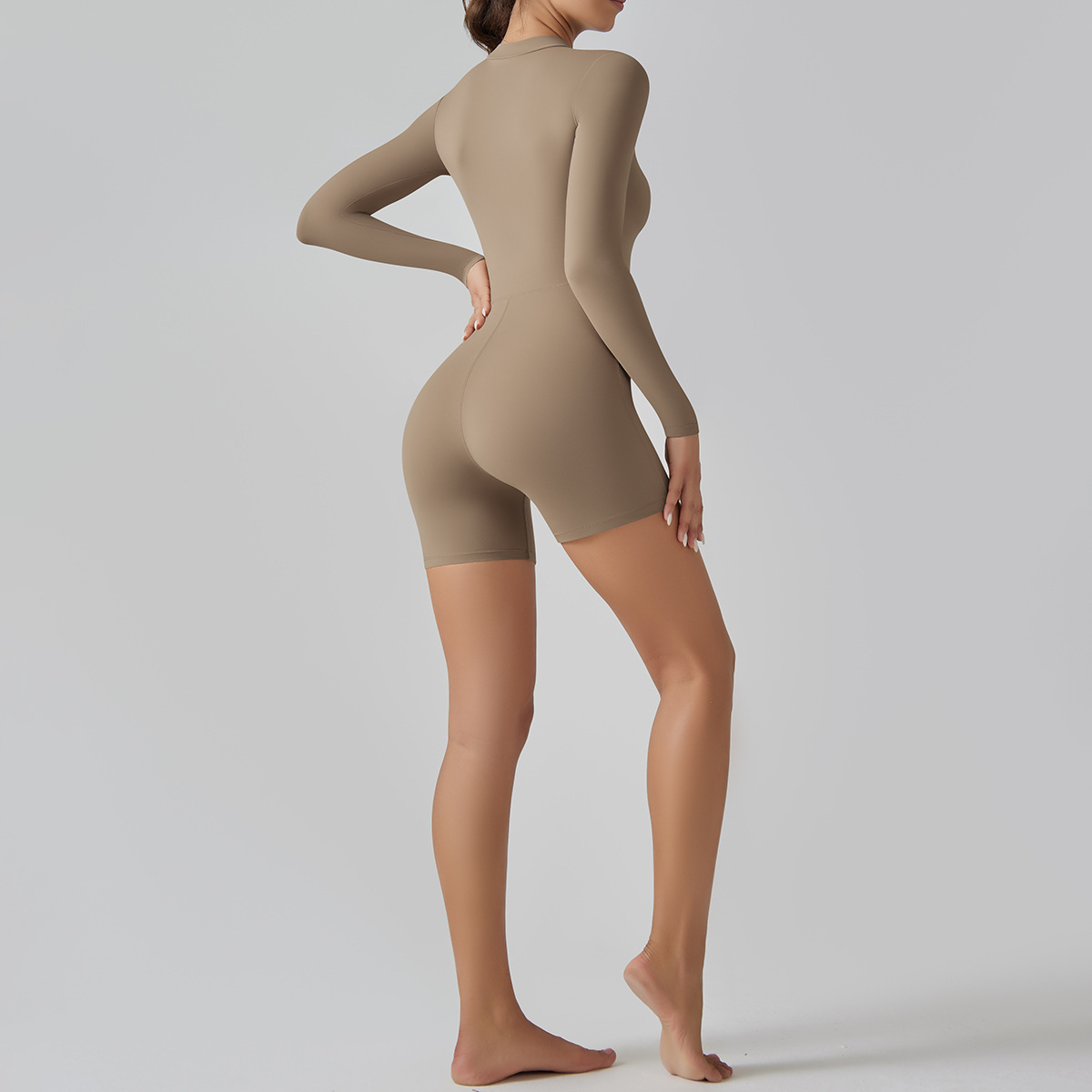 206g Weight Long Sleeve Sleeve Length Nylon, Cotton Blend Fabric Type Regular Top Length Rompers Pants Type Fitness, Running, Sports Occasion Round Neck Neckline Solid Color Pattern Simple Style, Sport Style Style Simple Style Sport Style Solid Color Nylon Cotton Blend Round Neck Tracksuit Rompers 76