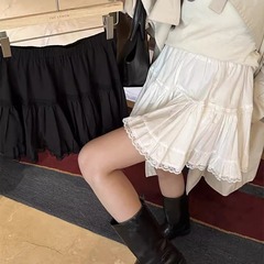 大きいサイズの韓国版の夏の甜妹の蓬蓬のケーキの半身のスカートの太っているmの白いスカートのA字はレースのスカートの女性をつなぎ合わせます。