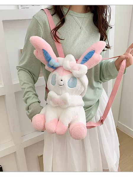 Pokémon Fairy Eevee Plush Backpack Doll Bag for Boys and Girls, Cute and Fun, Two-Dimensional Style