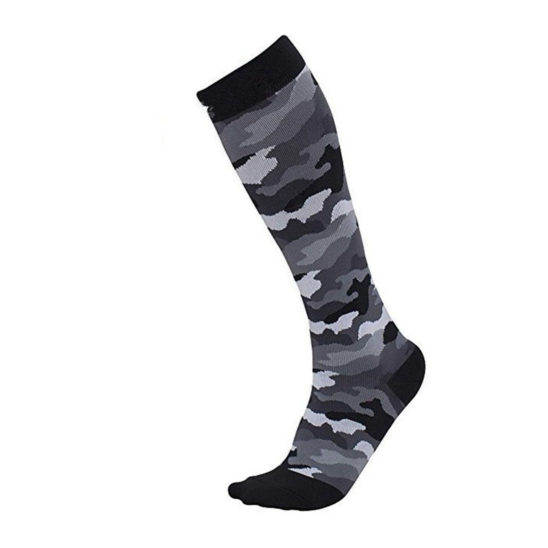 Compression Running Socks, Unisex Jacquard Knee-High Socks, Multiple Patterns, S/M & L/XL