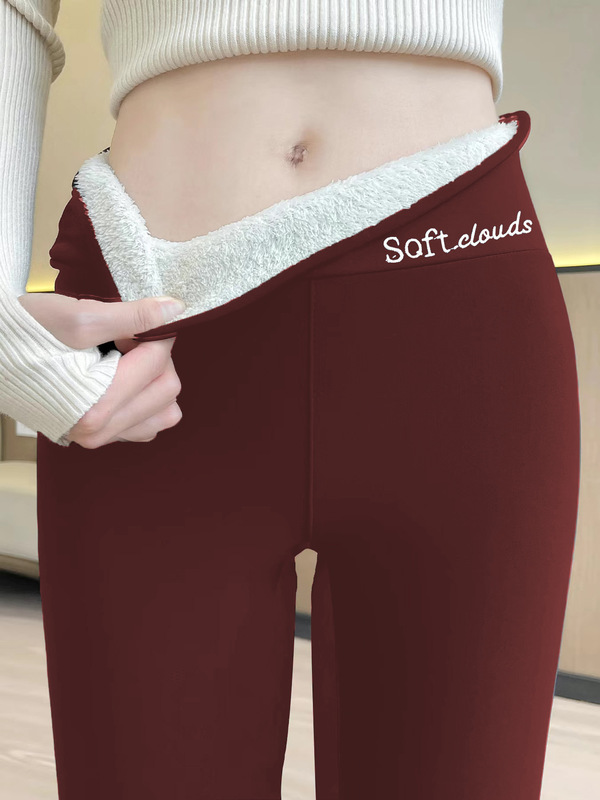 越境temu人気スポット秋冬ラムベルベット厚みのあるベルベットタイトウォームパンツストレッチレギンス大きいサイズ|undefined