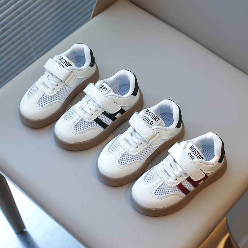 Zapatillas Deportivas para Niños, Primavera-Verano 2025, Transpirables, de Malla, Huecas, Retro, Versátiles, Blancas, para Niños y Niñas, al por Mayor