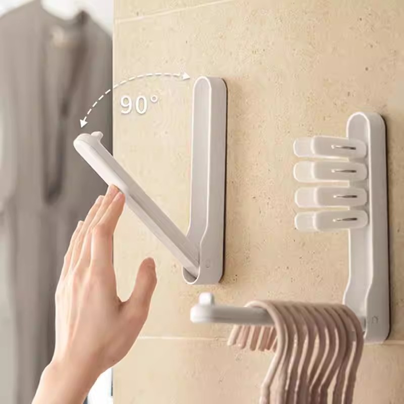 Lazy Corner Clothes Rack Storage Rack Foldableable Clothes Drying Rack Hook Balcony Punch-Free Wall-Mounted Storage Telescopic Wall-Mounted
