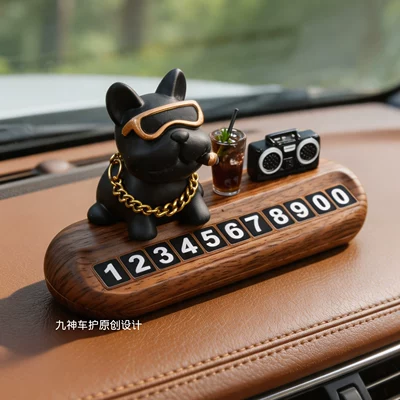 for Women, Nömrəli dayanma kartı - m-pattern-luxury-dog-black-iced-americano-radio-number-plate