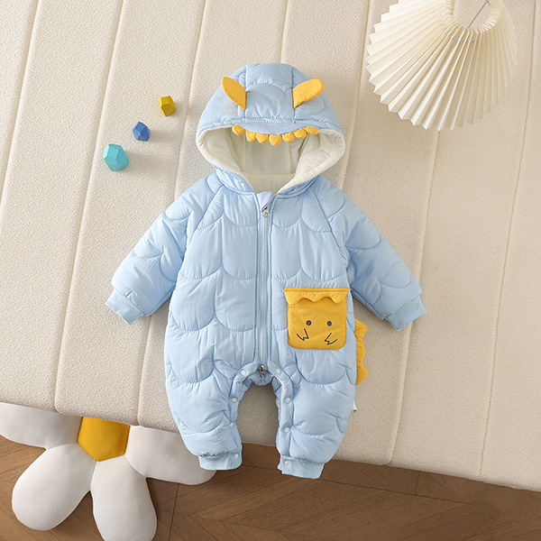 Ropa de una pieza con capucha para bebé, modelos de otoño e invierno, mampara acolchado para bebés, ropa para dormir para recién nacidos, nueva ropa de invierno, ropa de algodón para salir