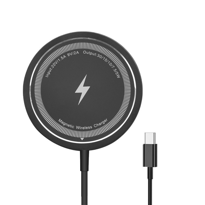 Nuevo cable de datos PD transparente magsafe magnético inalámbrico placa de carga móvil cargador inalámbrico comercio exterior al por mayor