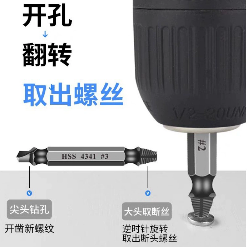 Набор инструментов для извлечения сломанных проводов для извлечения сломанных винтов, гладкой проволоки, экстрактора с обратной резьбой и удаления проводов.