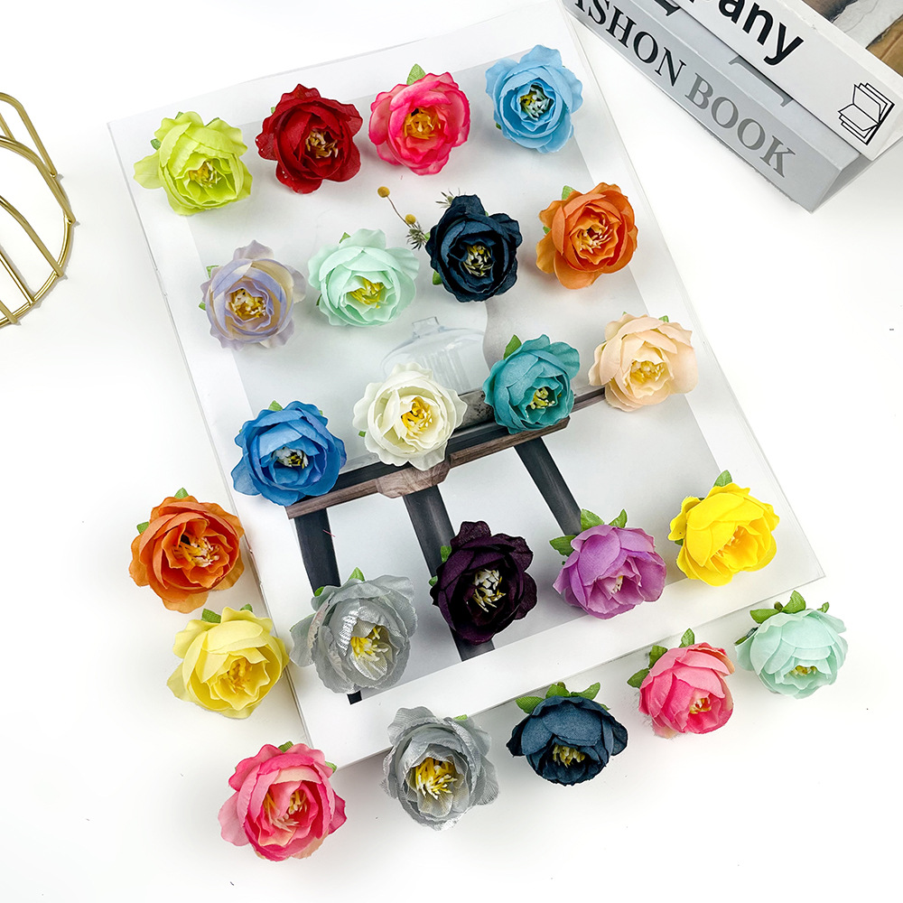 Hot sale retro brote de té de rosas DIY pecho material de tocado de flores de la pared de la sala de bodas arreglos de flores de fotografía adornos pequeños