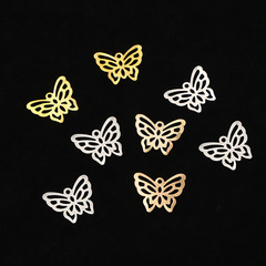 金屬雙吊孔小蝴蝶花片diy古風步搖手工髮簪流蘇材料飾品配件批發