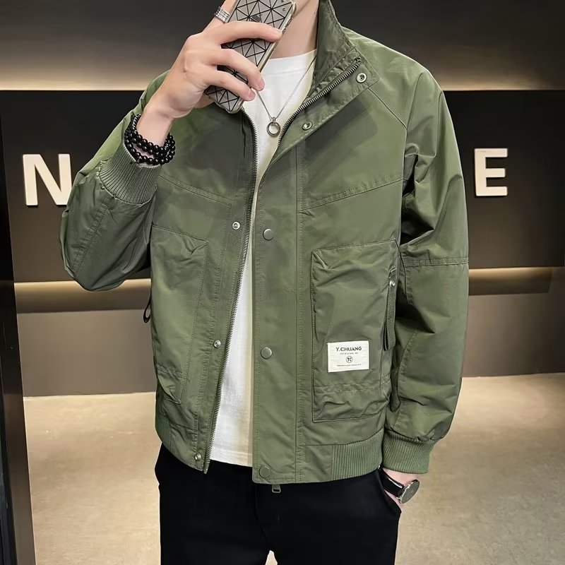 春秋款立领夹克男2025秋季新款宽松休闲男装工装外套男士短款衣服|undefined