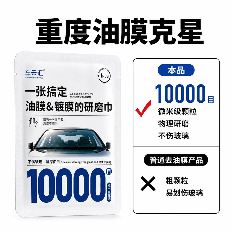 Oil Film Wipes for Car Glass, Oil Film Coating Polishing Wipes, Cerium Oxide, Gentle and Non-Damaging to Glass, Removes Heavy Oil Film, Cleaning Oil Film Wipes for Car Glass, Oil Film Coating Polishing Wipes, Cerium Oxide, Gentle and Non-Damaging to Glass, Removes Heavy Oil Film, Cleaning