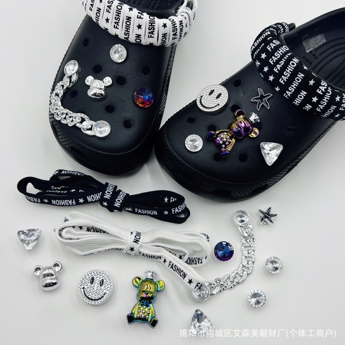 Estrellas plateadas ajuste agujero agujero perdido zapatos decorativos accesorios DIY extraíbles accesorios de flores hebillas de zapatos accesorios tridimensionales