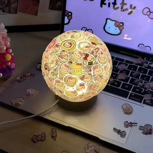 hellowkitty Round Nightlight Handmade DIY Aric Patch Red Riding Book Same Style Ins Style Small Ornaments