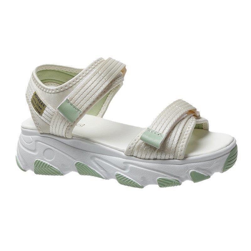 Freizeitsportstrand für Damen 2024 Sommer neue bequeme weiche Sohle Mode Internet beliebte vielseitige Klettsandalen_voghion.com