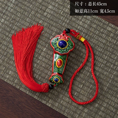 Hand painted Ruyi year fish ornaments car pendant interior supplies toe Pottery Creative colorful gift (Car hanging) - ruyi-ornaments