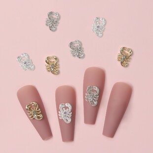 European and American cross-border nail jewelry personalized creative alloy scorpion alloy diamond nail decoration nail drill wholesale