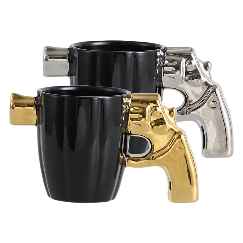 Moda creativa cerámica modelado taza Internet celebridad revólver taza 3D Taza de cerámica personalidad café beber drinkware al por mayor