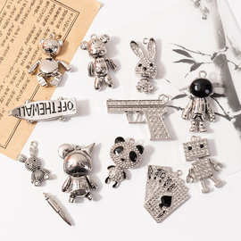 嘻哈朋克风合金饰品配件diy手工串珠潮流项链手链隔珠吊坠材料包