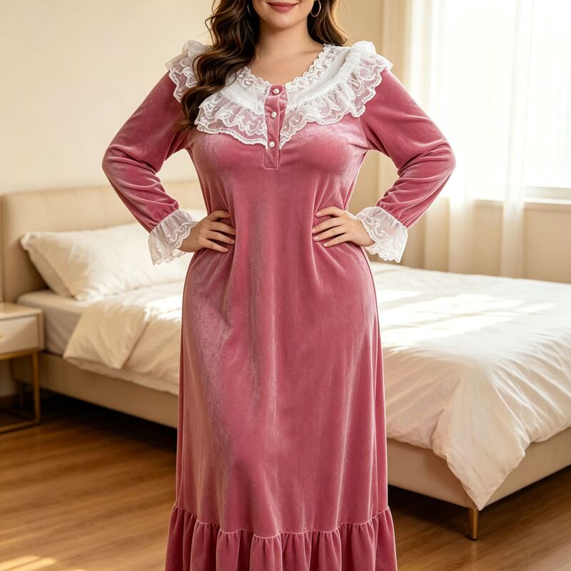 Middleeast Women Nightgown Lslamic Sleepwear Velvet Nightgown Women's Home Wear Middleeast Women Nightgown Lslamic Sleepwear Velvet Nightgown Women's Home Wear
