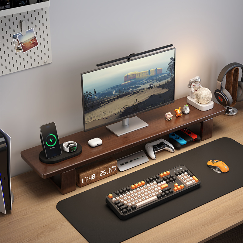 Estante de aumento de pantalla Estante de escritorio de oficina de escritorio Estante de almacenamiento de base para computadora portátil Soporte de pantalla de computadora